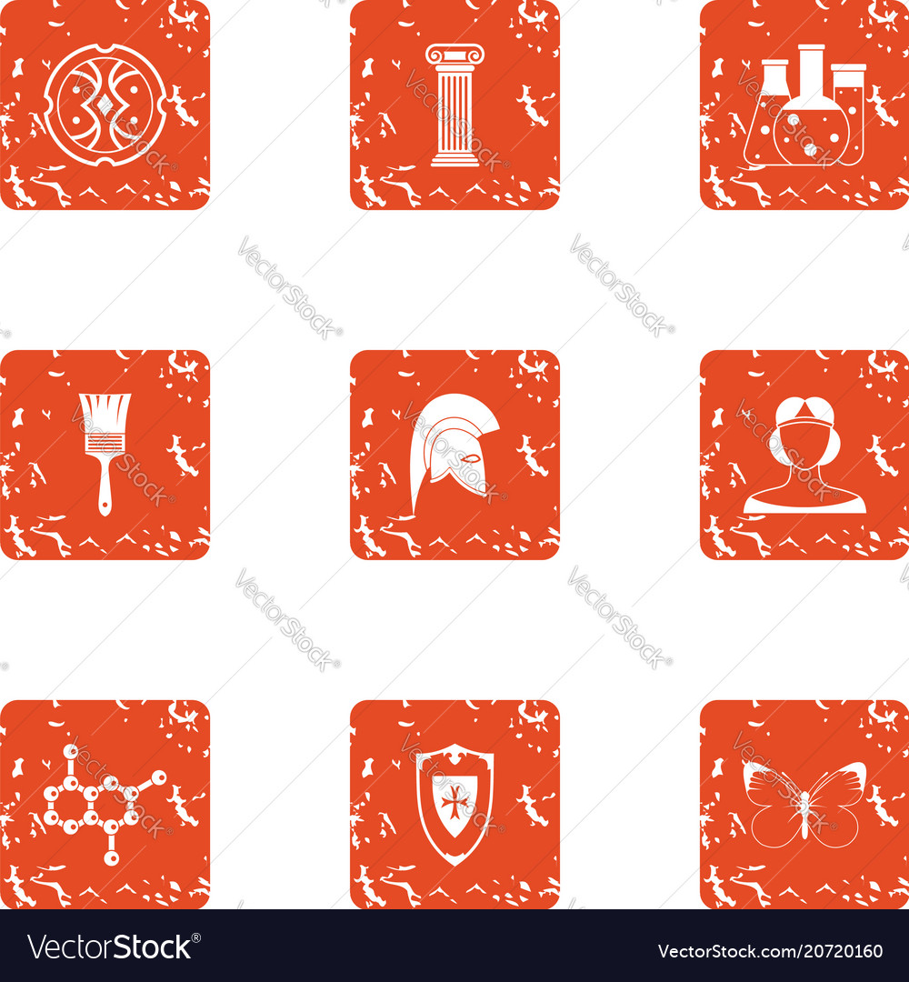 Opiate icons set grunge style Royalty Free Vector Image