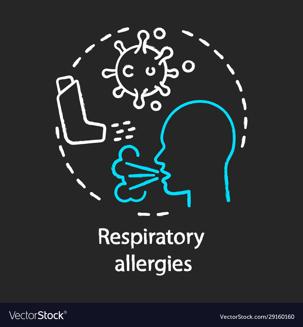 Respiratory allergies chalk concept icon airborne Vector Image