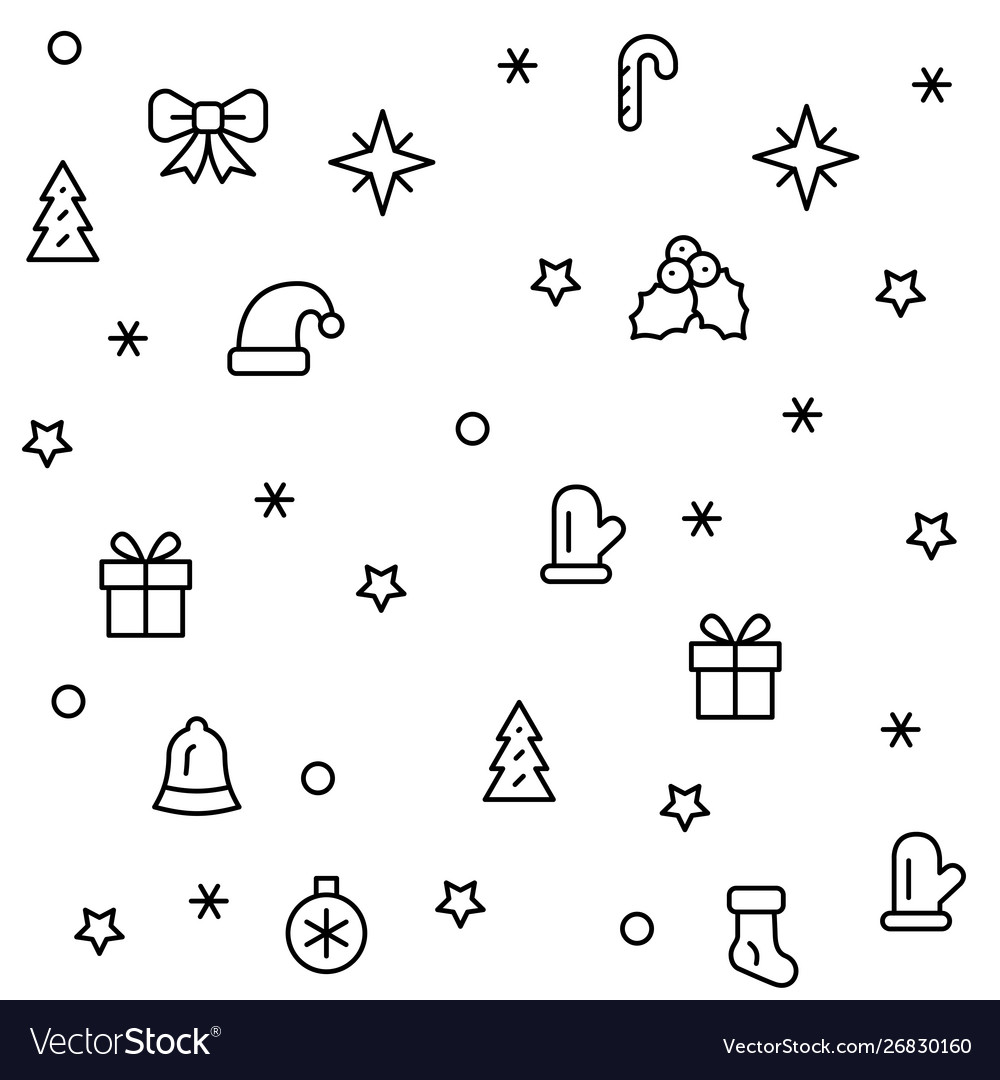 Simple christmas seamless pattern with symbols