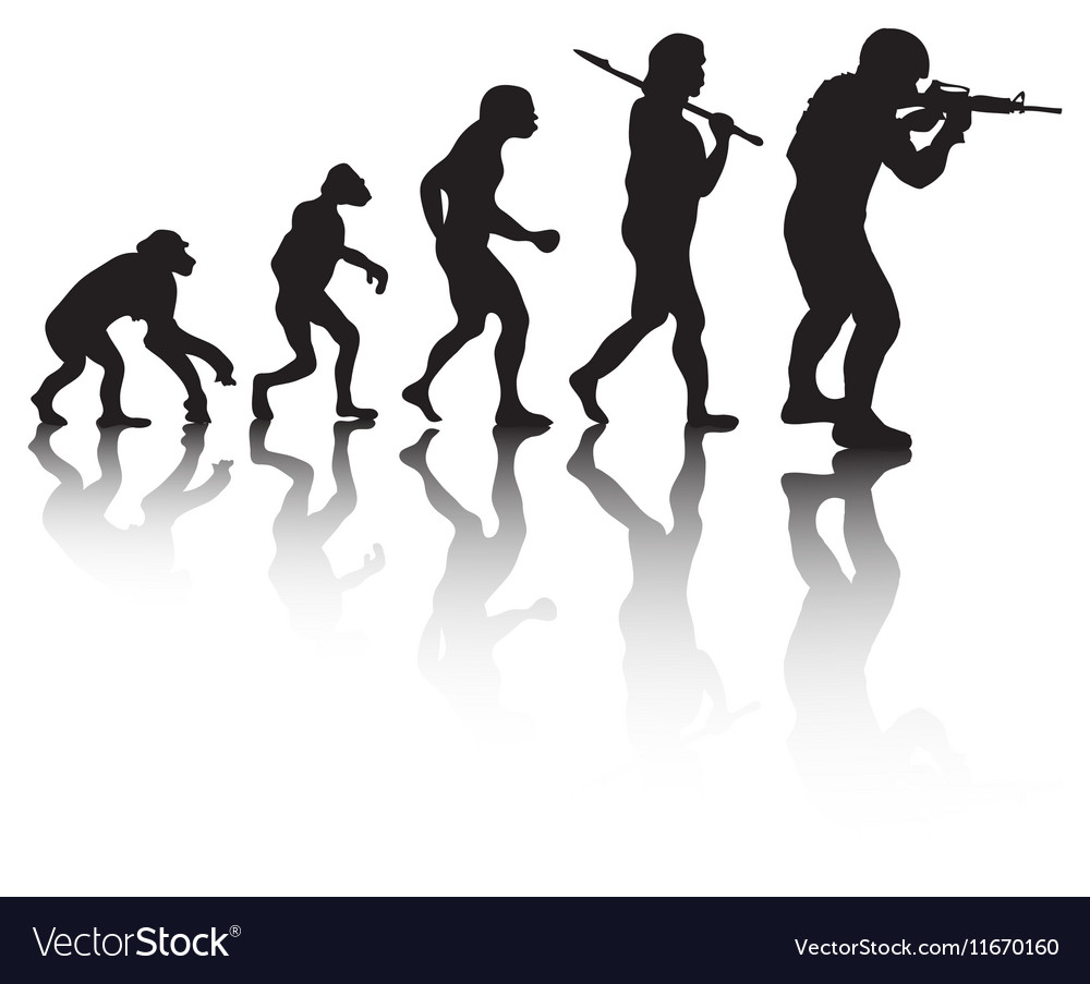 The evolution silhouette people Darwin s theory Vector Image