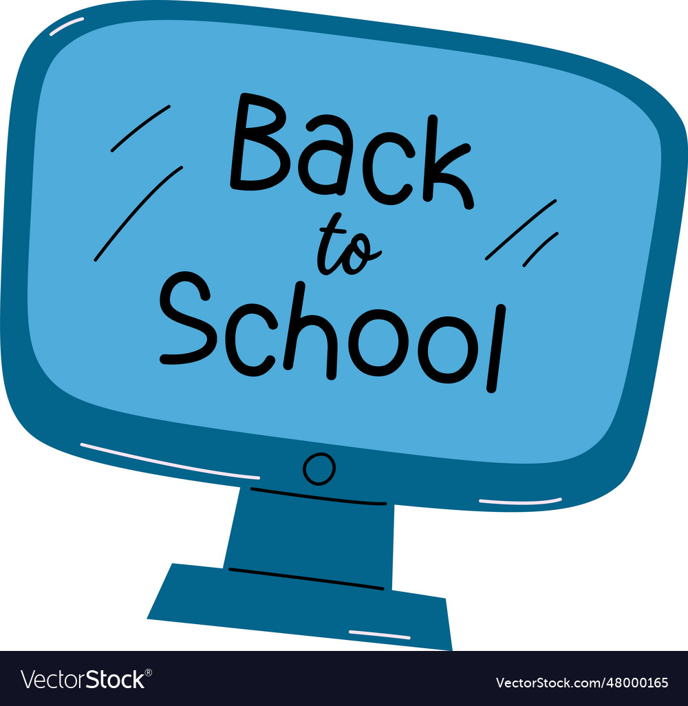 Back To School Computer Monitor Royalty Free Vector Image