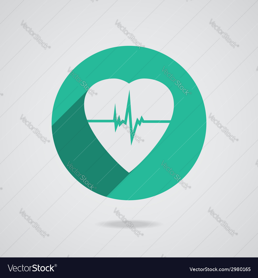 Defibrillator heart icon isolated on teal Vector Image