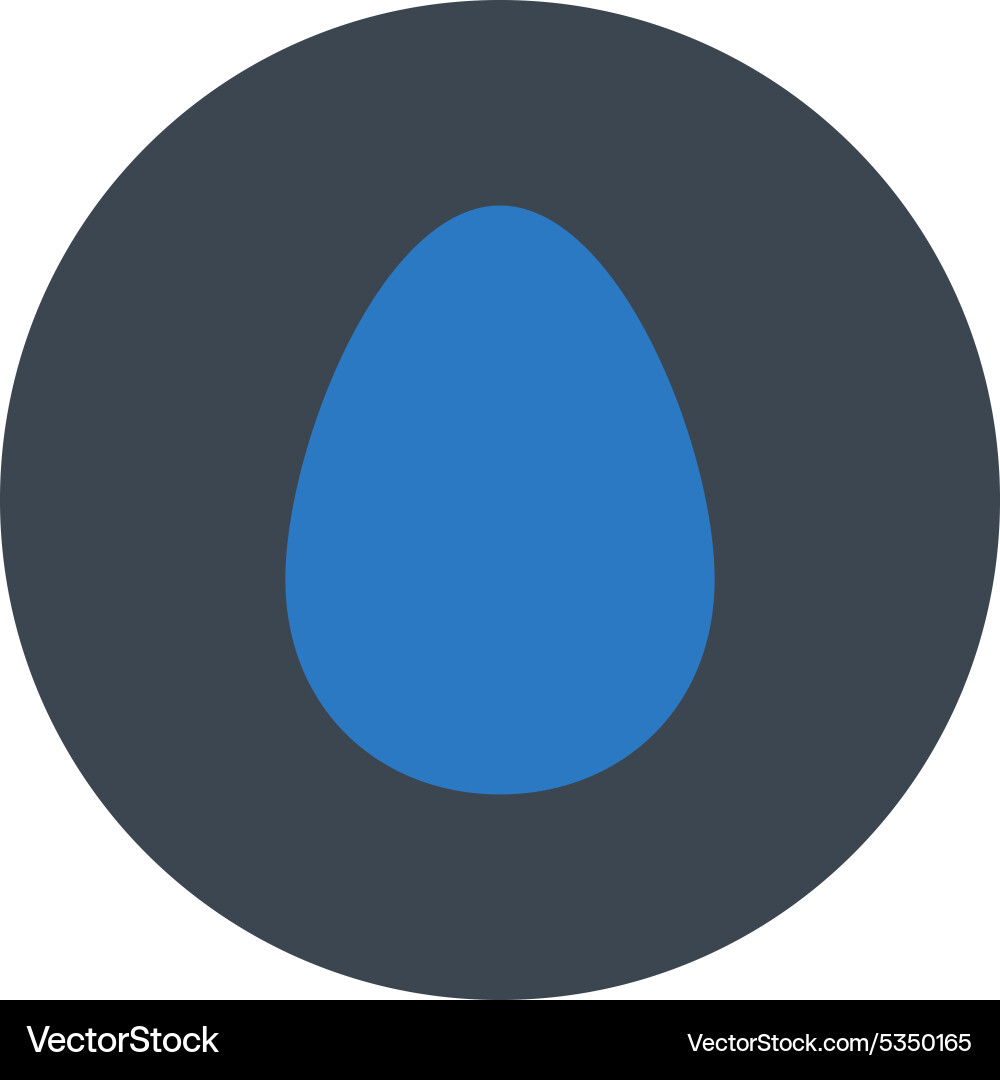 Egg flat smooth blue colors round button Vector Image