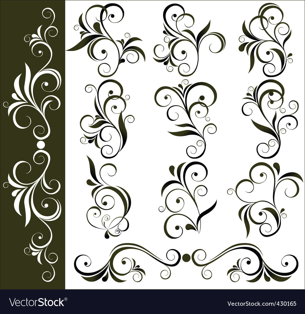 Floral elements Royalty Free Vector Image - VectorStock