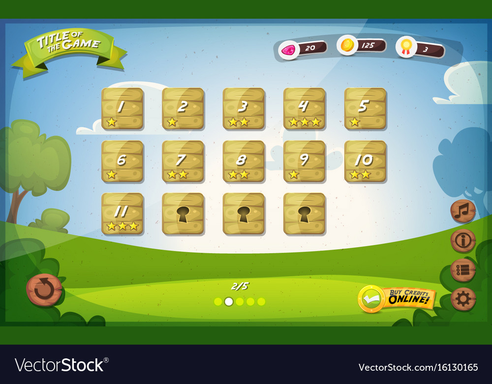 Download Game user interface design for tablet Royalty Free Vector