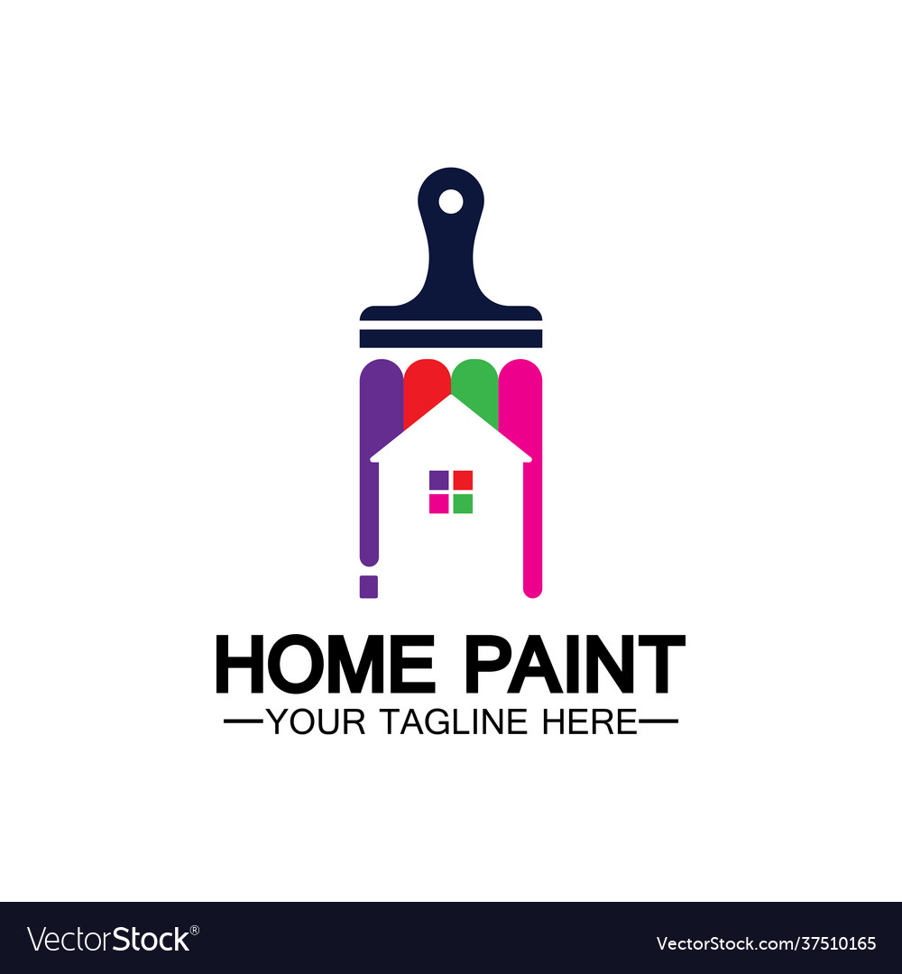 Home painting logo designhome house painting Vector Image