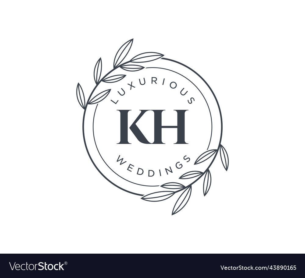 Kh initials letter wedding monogram logos Vector Image