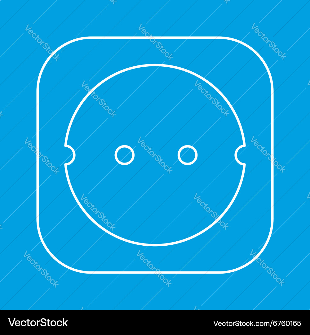 Power socket thin line icon Royalty Free Vector Image