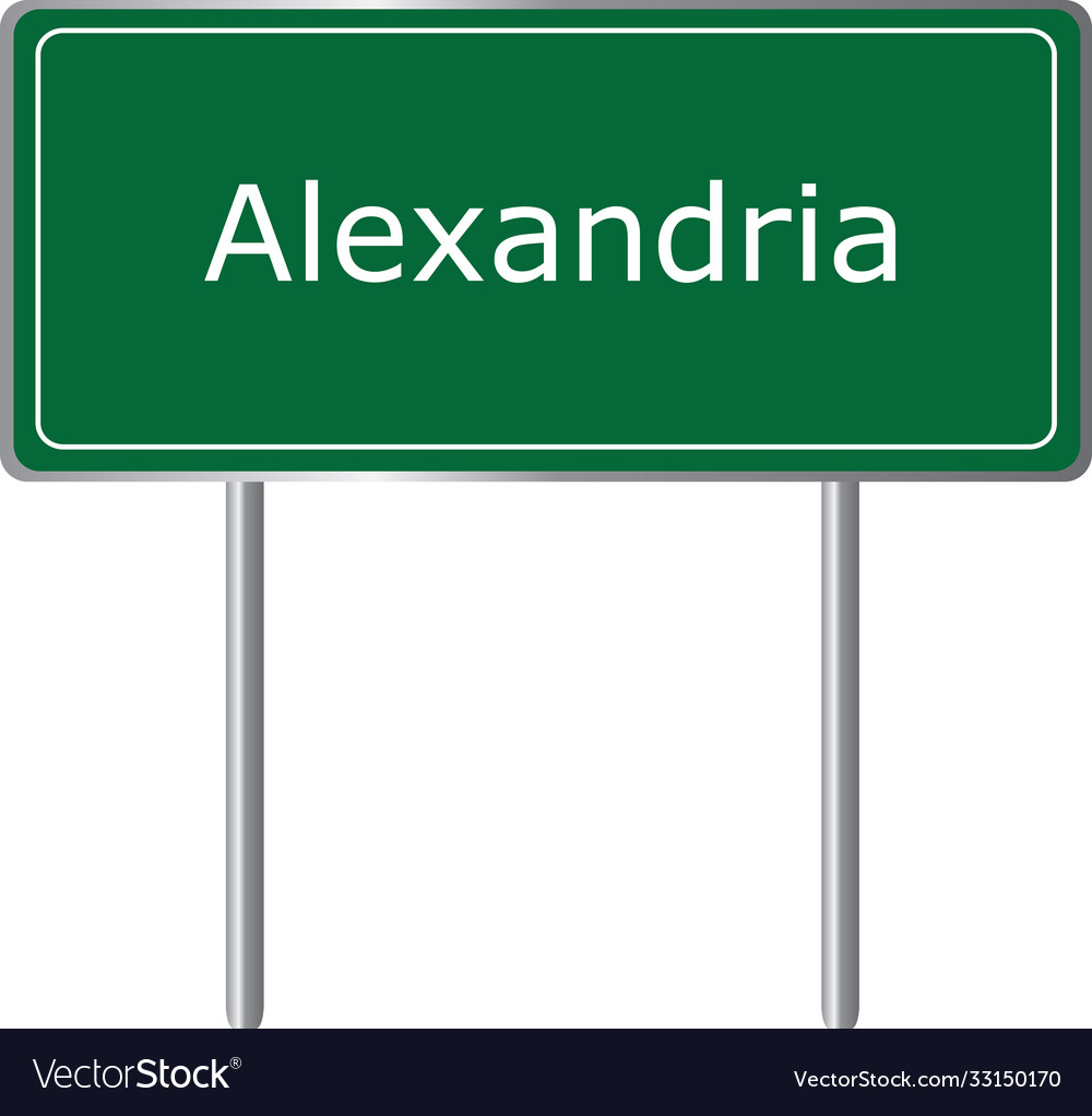 Alexandria indiana road sign green illu Royalty Free Vector