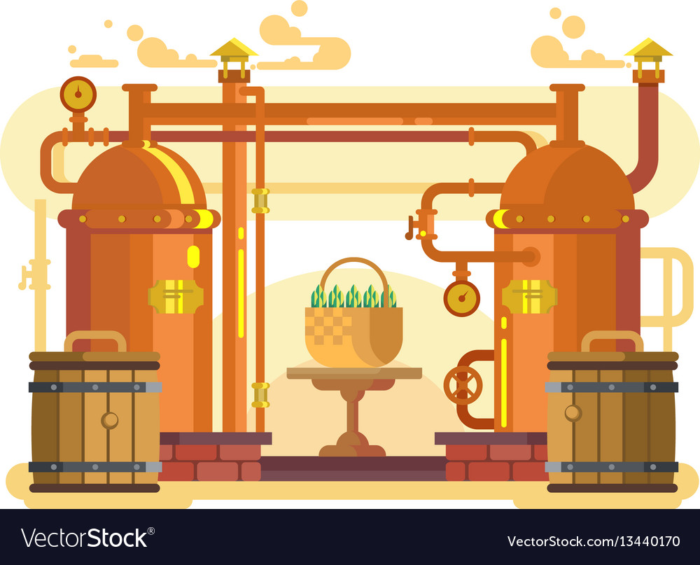 Brewery beer design flat Royalty Free Vector Image