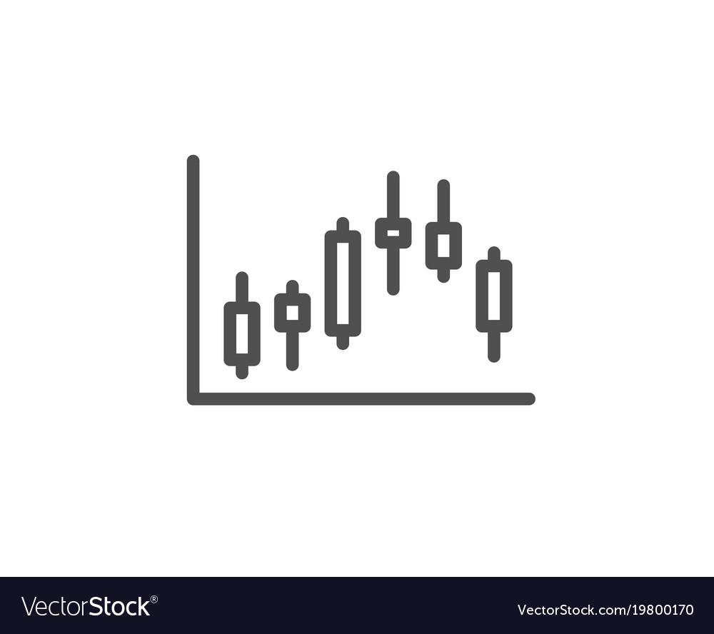 Candlestick Chart Line Icon Financial Graph Vector Image