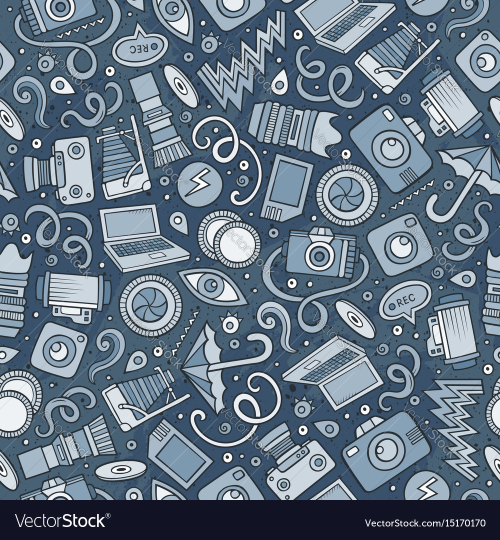 Video game hand drawn doodle seamless pattern Vector Image