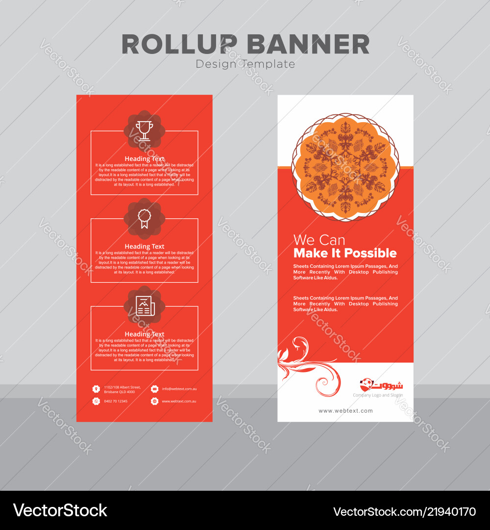 Creative Rollup Banner Design Template Royalty Free Vector