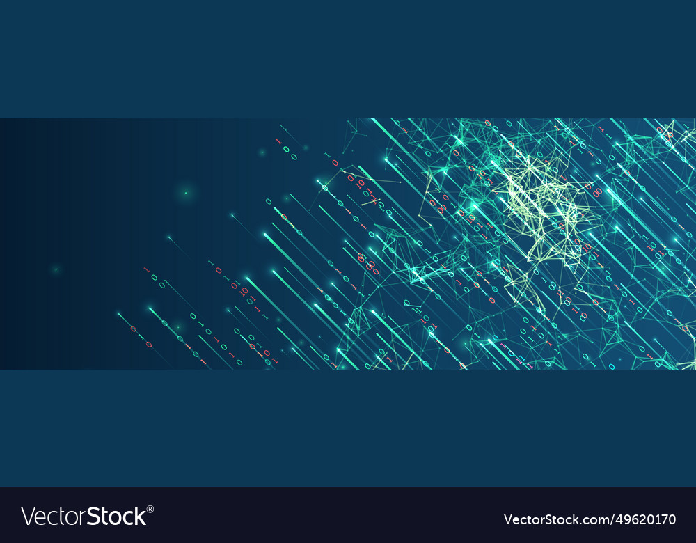 Technology background big data concept binary Vector Image