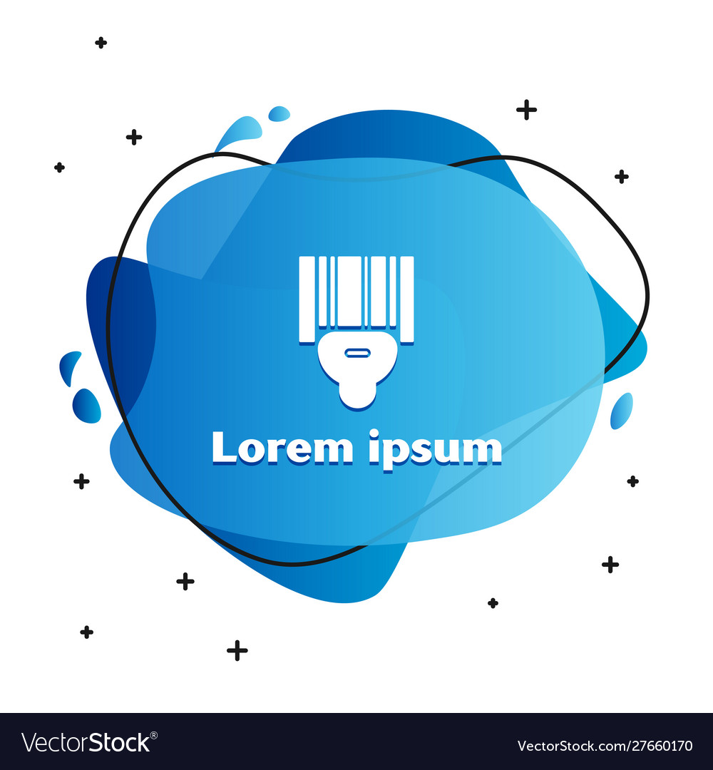 White Scanner Scanning Bar Code Icon Isolated On Vector Image
