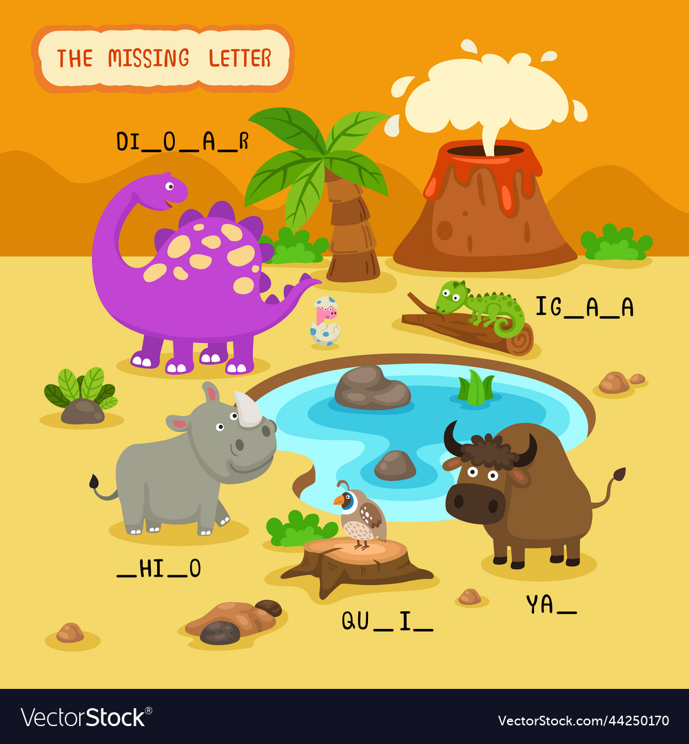 write-the-missing-letter-royalty-free-vector-image