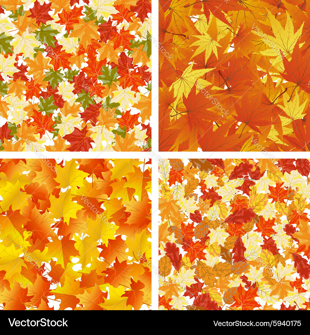 Autumn Seamless Pattern Set Royalty Free Vector Image