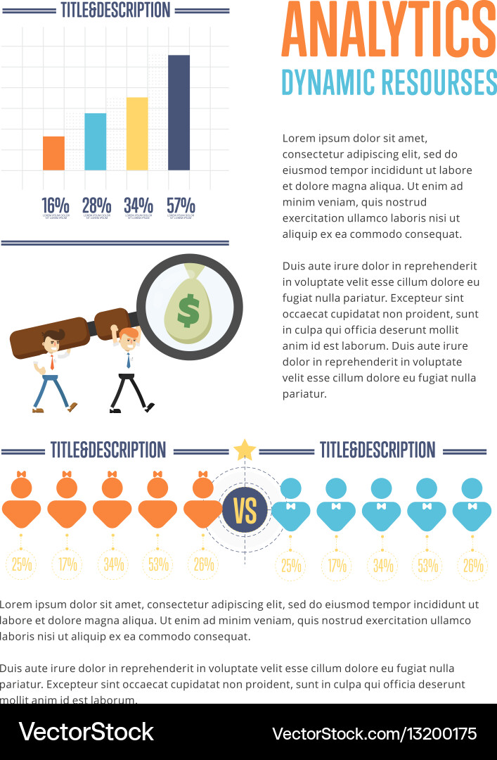 Business Analytics Banner With Businessmen Vector Image