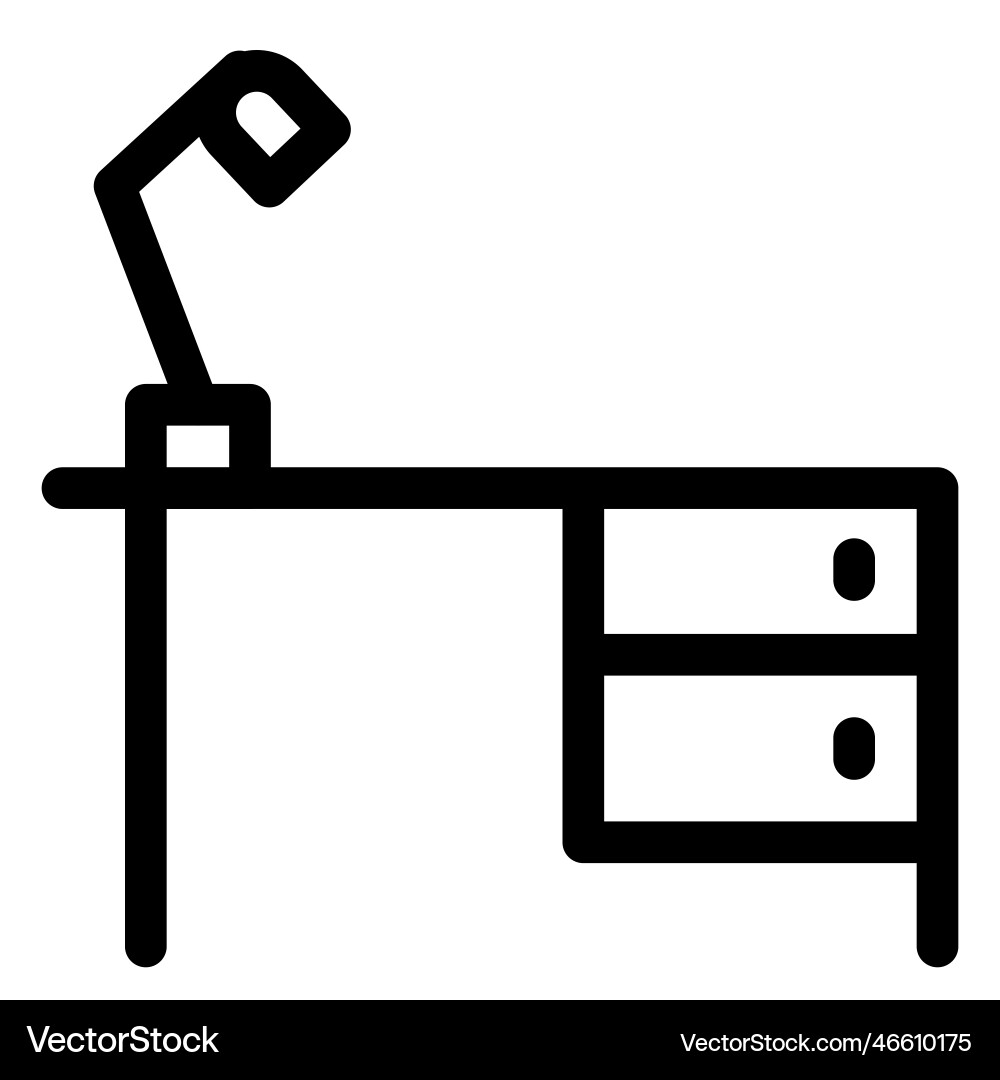 Compact size study table with desk-lamp Royalty Free Vector