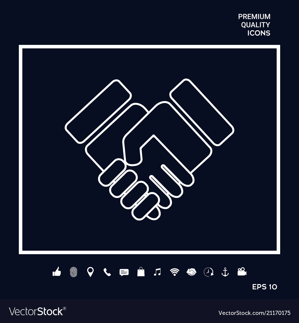 Handshake symbol icon Royalty Free Vector Image