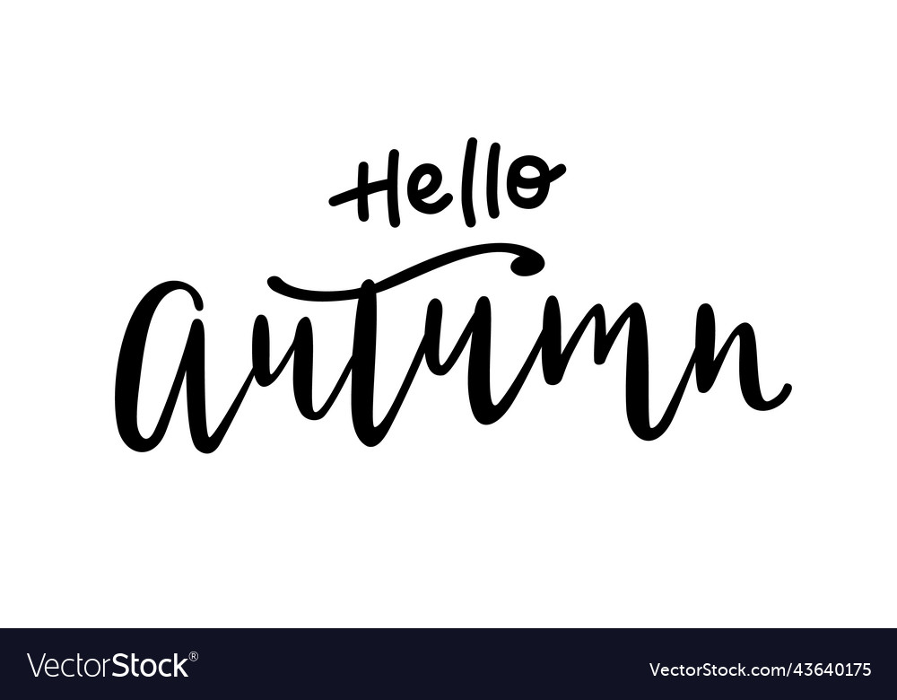 Hello autumn hand drawn calligraphy vector image Hello autumn hand drawn calligraphy
