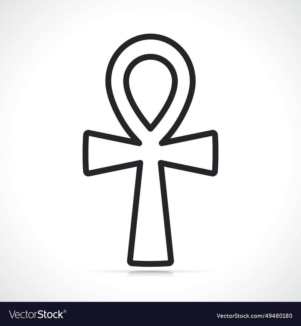 Egyptian Ankh Outline Icon Isolated Royalty Free Vector