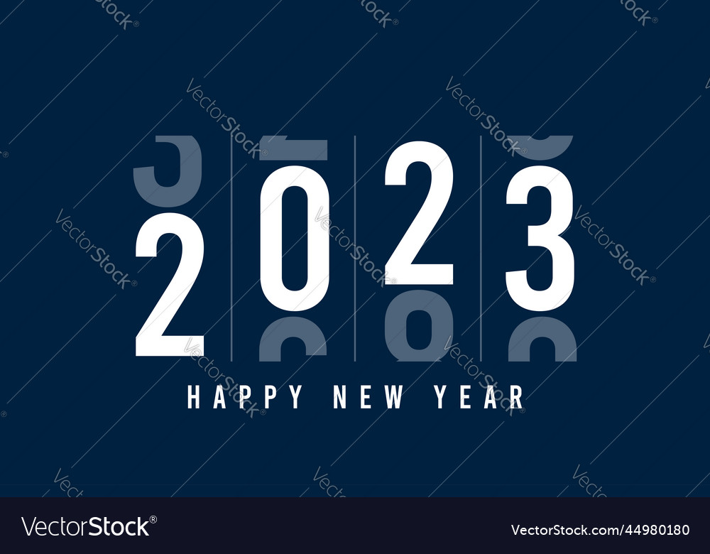 Happy new year 2023 minimalistic card Royalty Free Vector