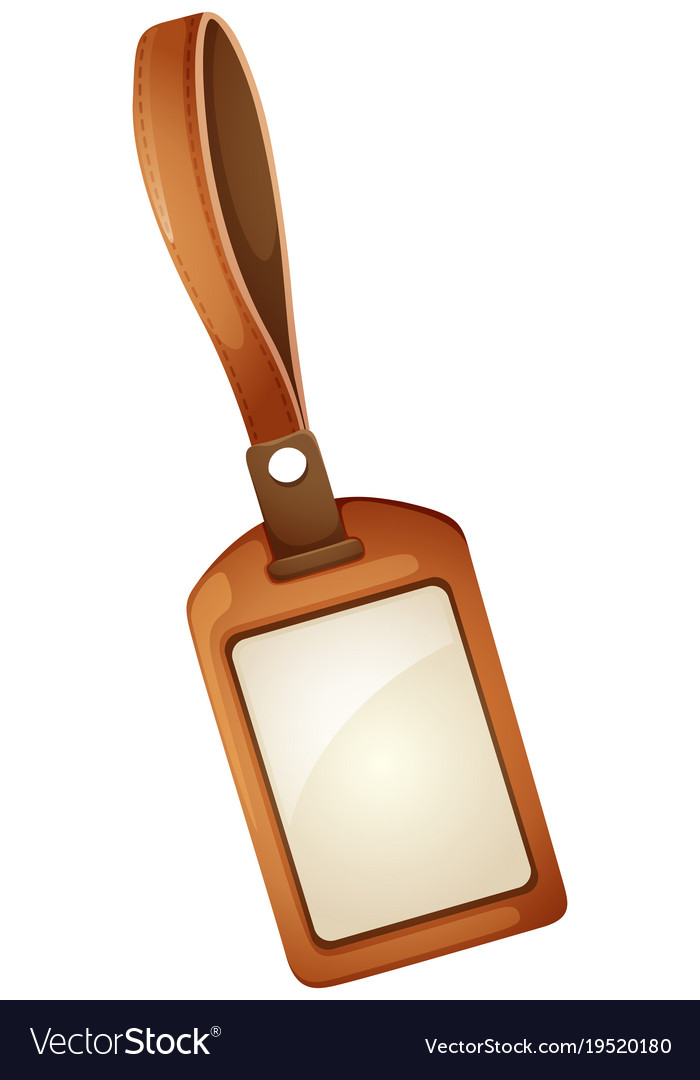 Name tag with brown leather frame Royalty Free Vector Image