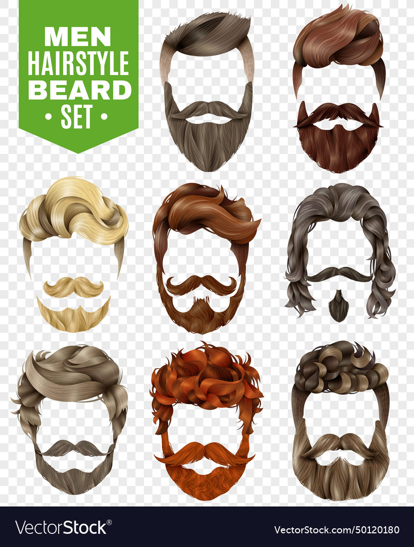 Realistic hairstyle set Royalty Free Vector Image