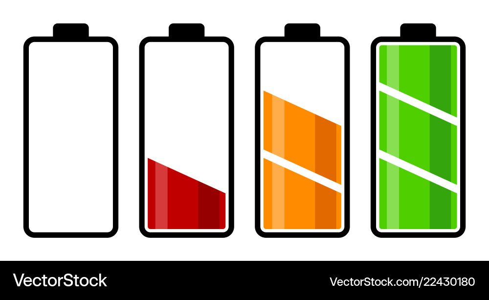 Set of battery charge level indicator Royalty Free Vector