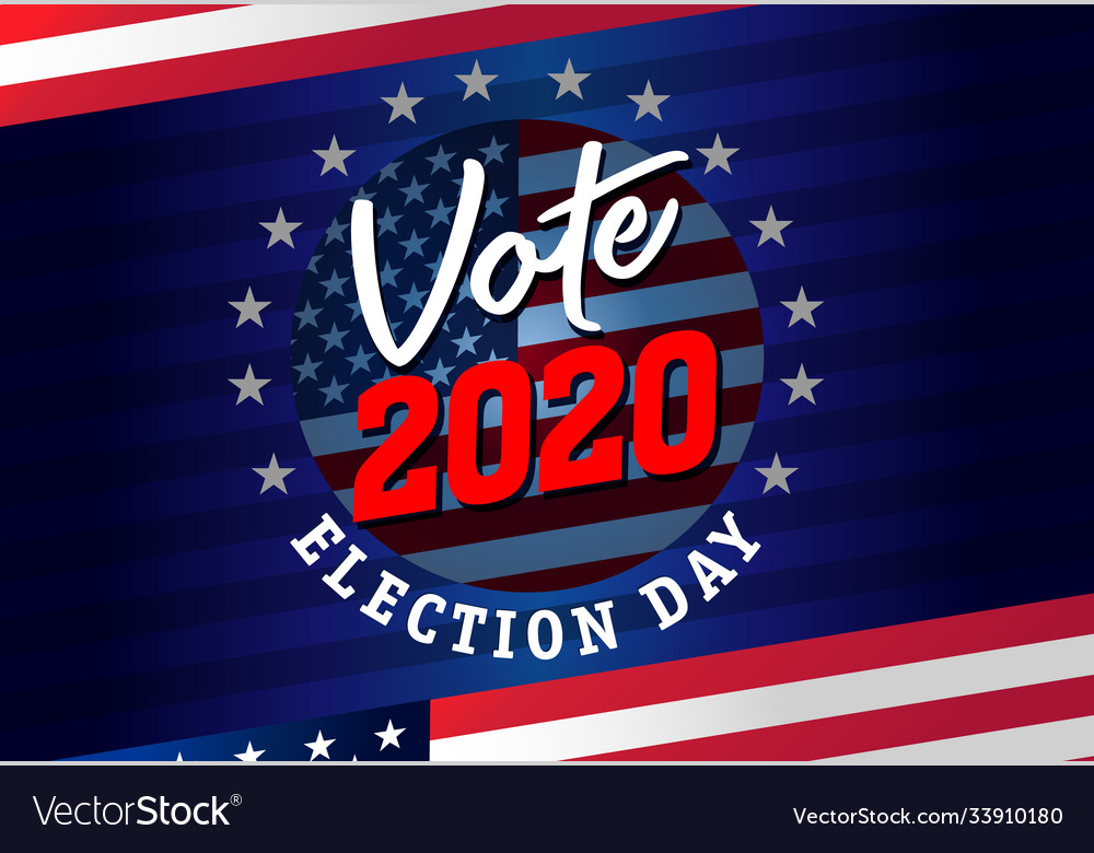 Vote 2020 presidential election usa round emblem Vector Image