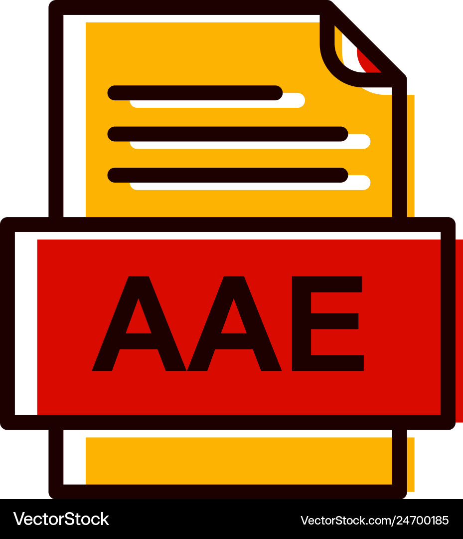 Aae file document icon Royalty Free Vector Image