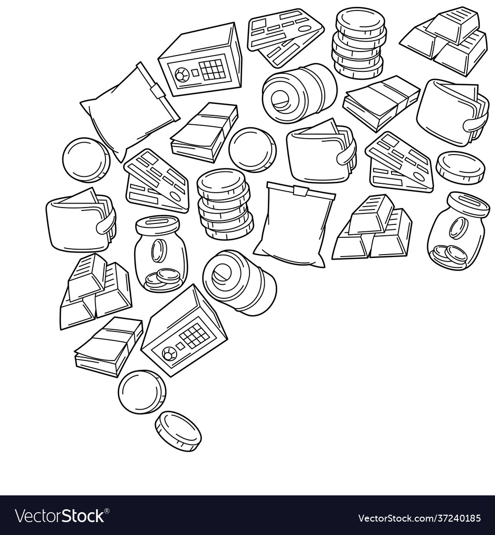 Banking background with money icons business Vector Image