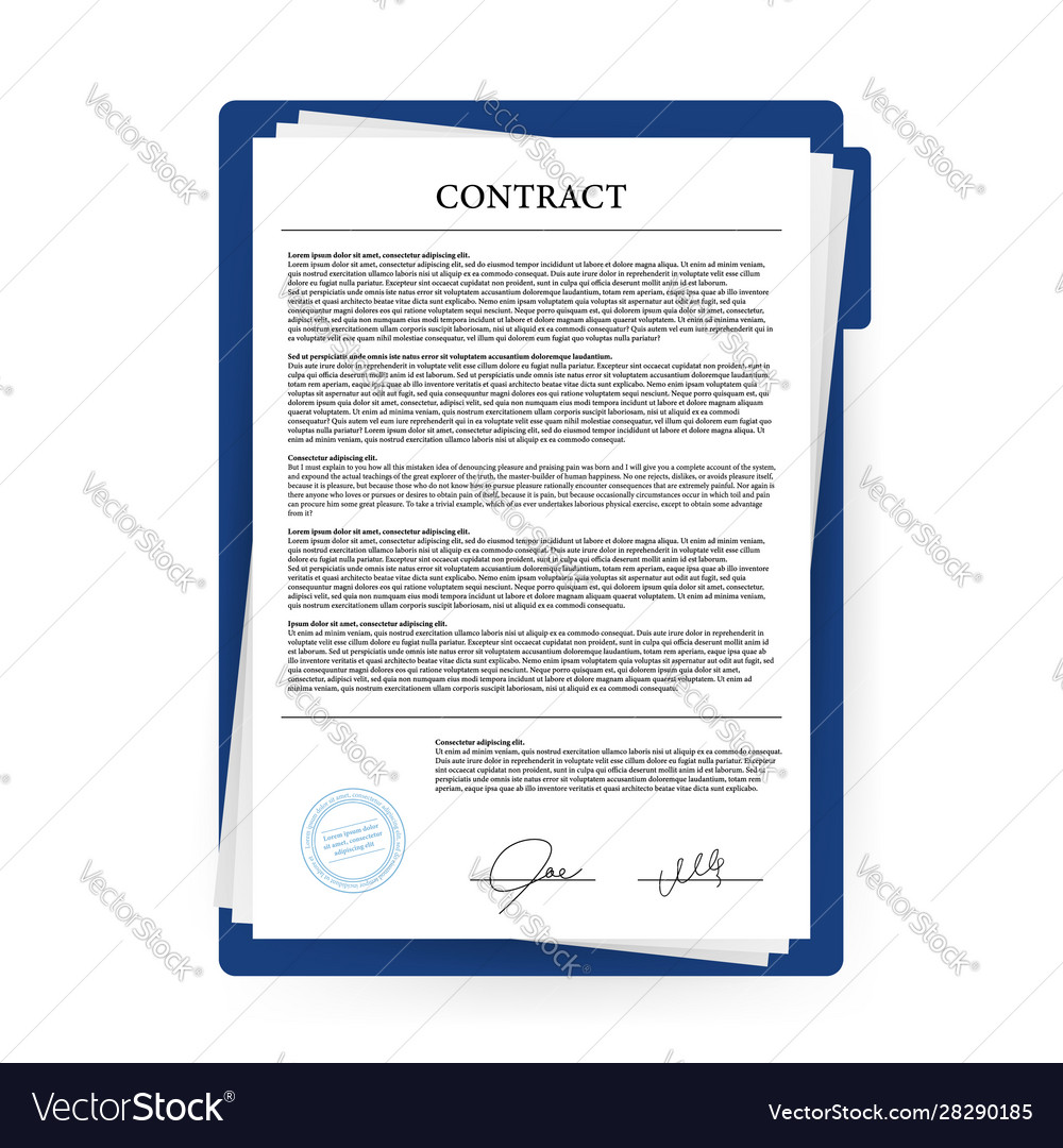 Contract agreement paper blank with seal Vector Image