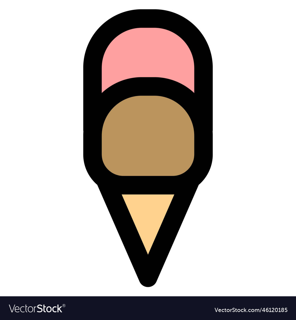 Delicious Double Scoop Ice Cream Cone Royalty Free Vector