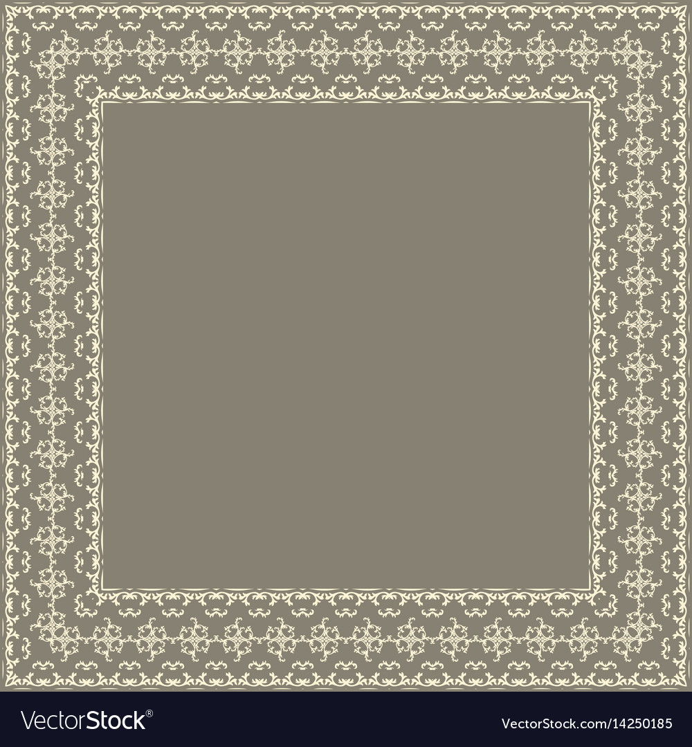 Fine floral square frame decorative Royalty Free Vector