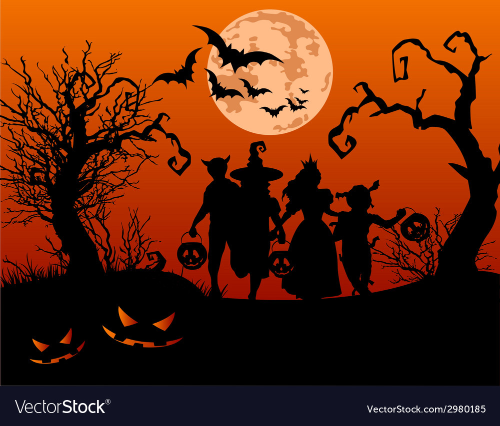 Halloween children Royalty Free Vector Image - VectorStock