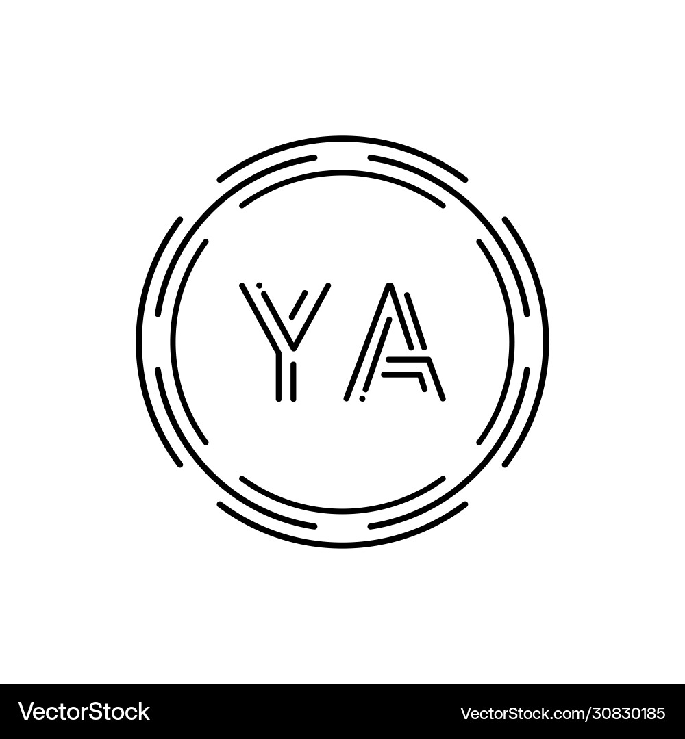 Initial ya logo design template creative circle Vector Image