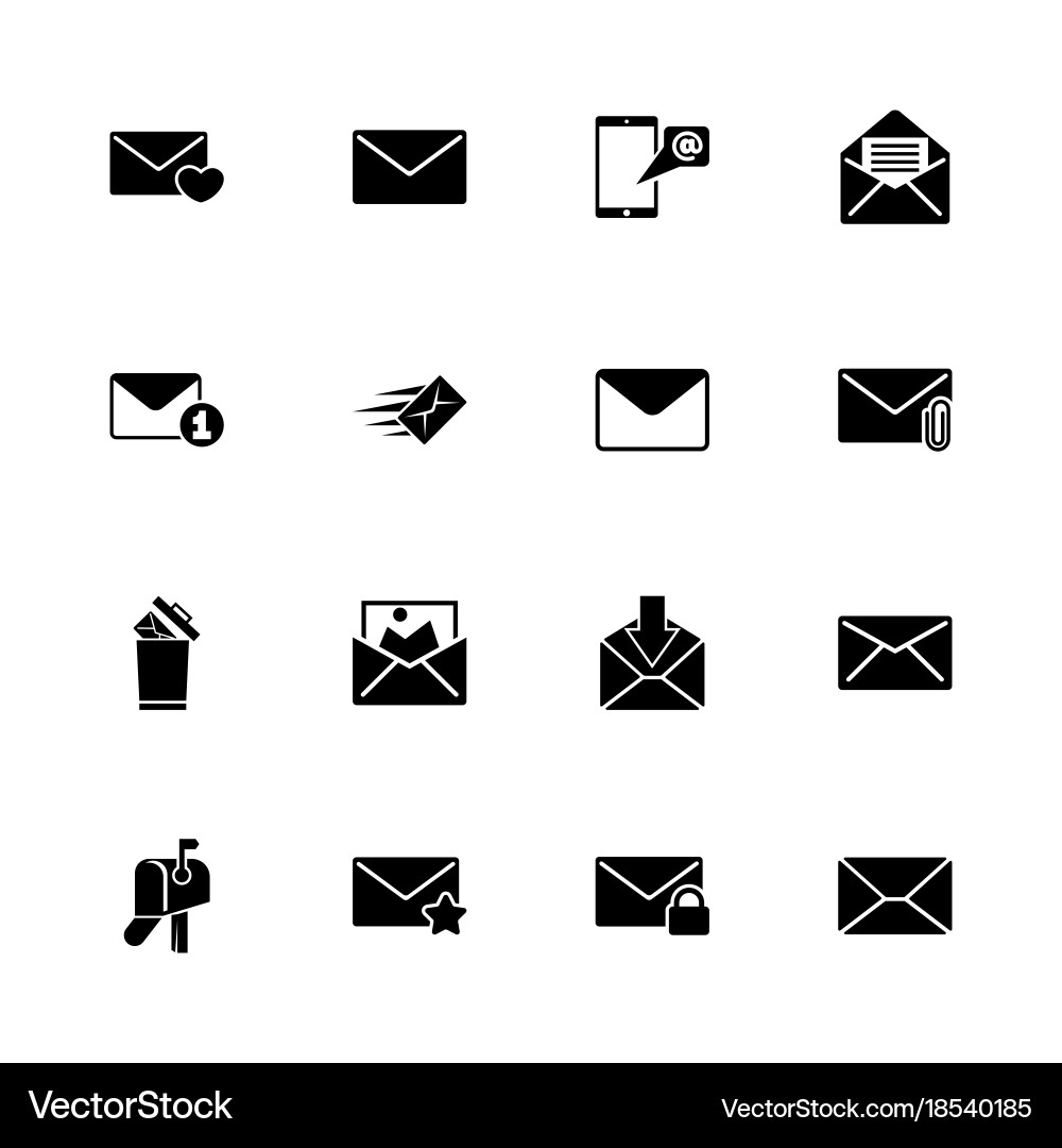Mail - flat icons Royalty Free Vector Image - VectorStock