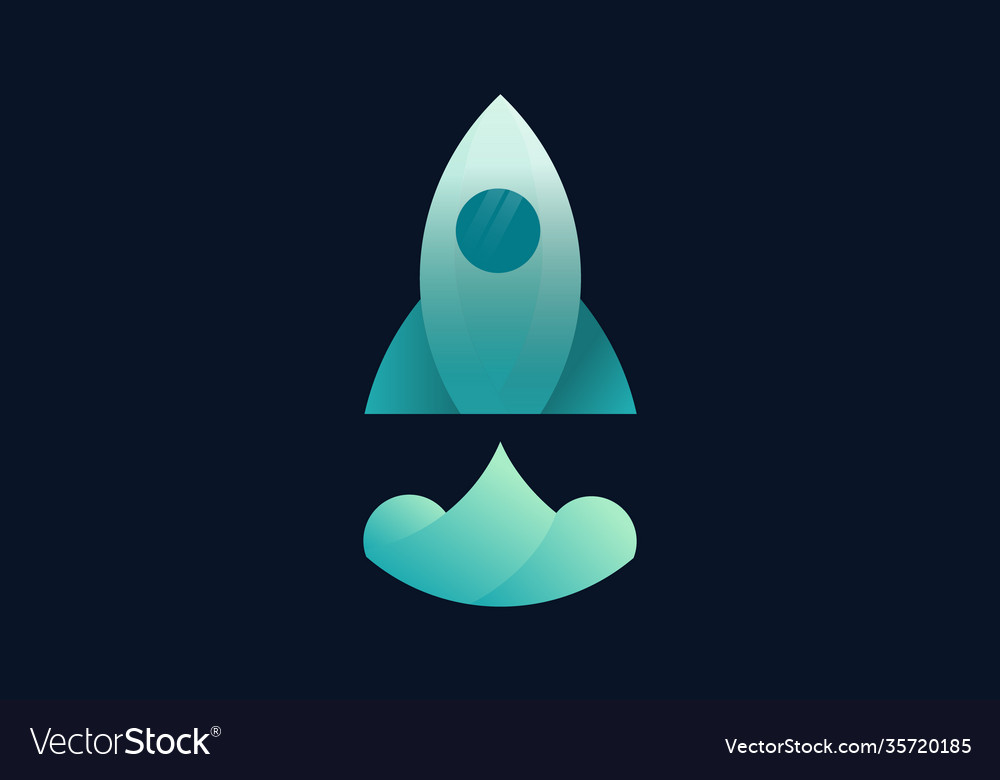 Rocket logo design flat eps file Royalty Free Vector Image