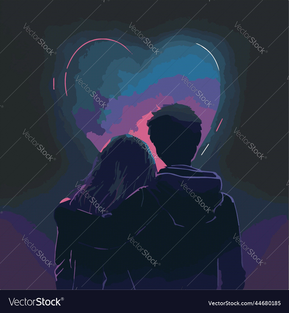 Young Couple in Love Vector Illustration Stock Vector