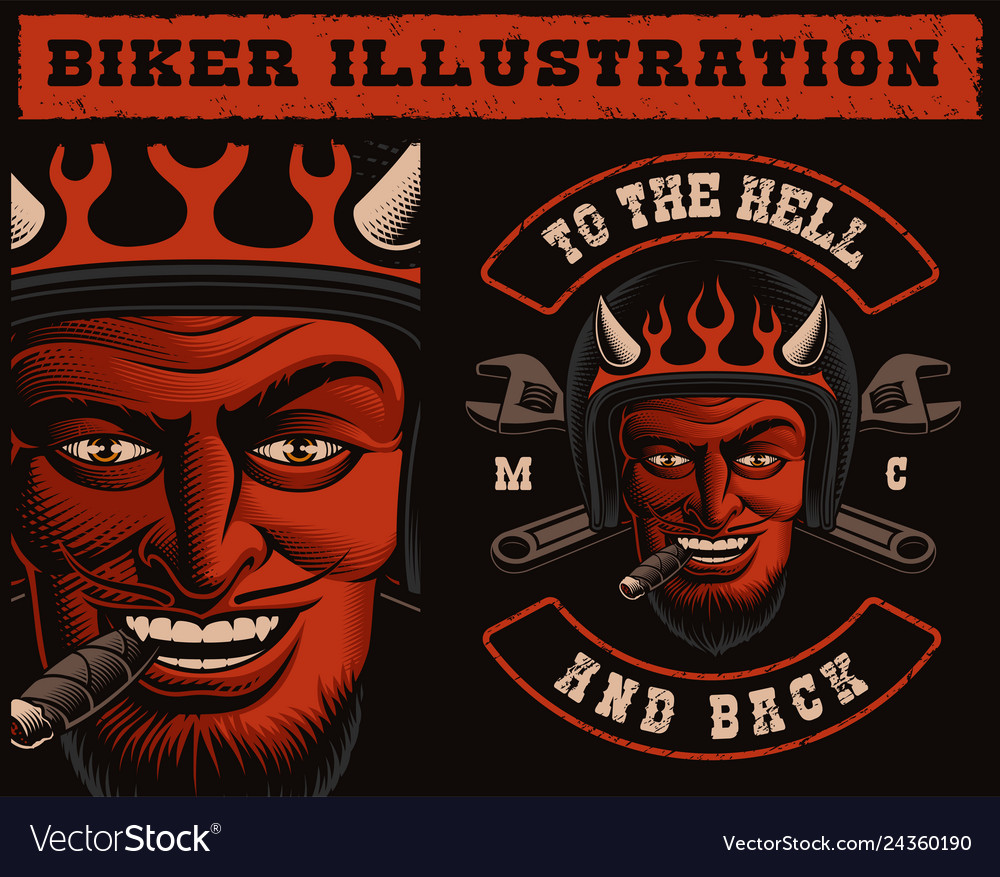 A devil biker Royalty Free Vector Image - VectorStock