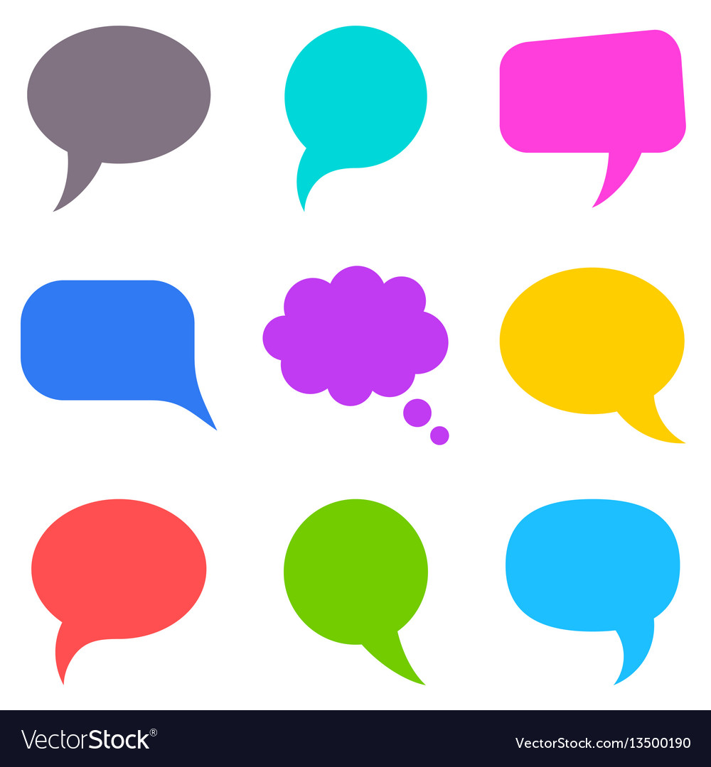 Colorful speech bubbles collection Royalty Free Vector Image