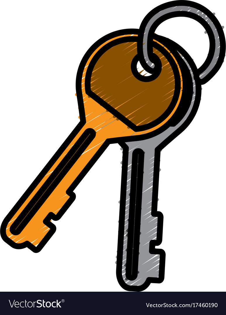 Door keys isolated Royalty Free Vector Image - VectorStock