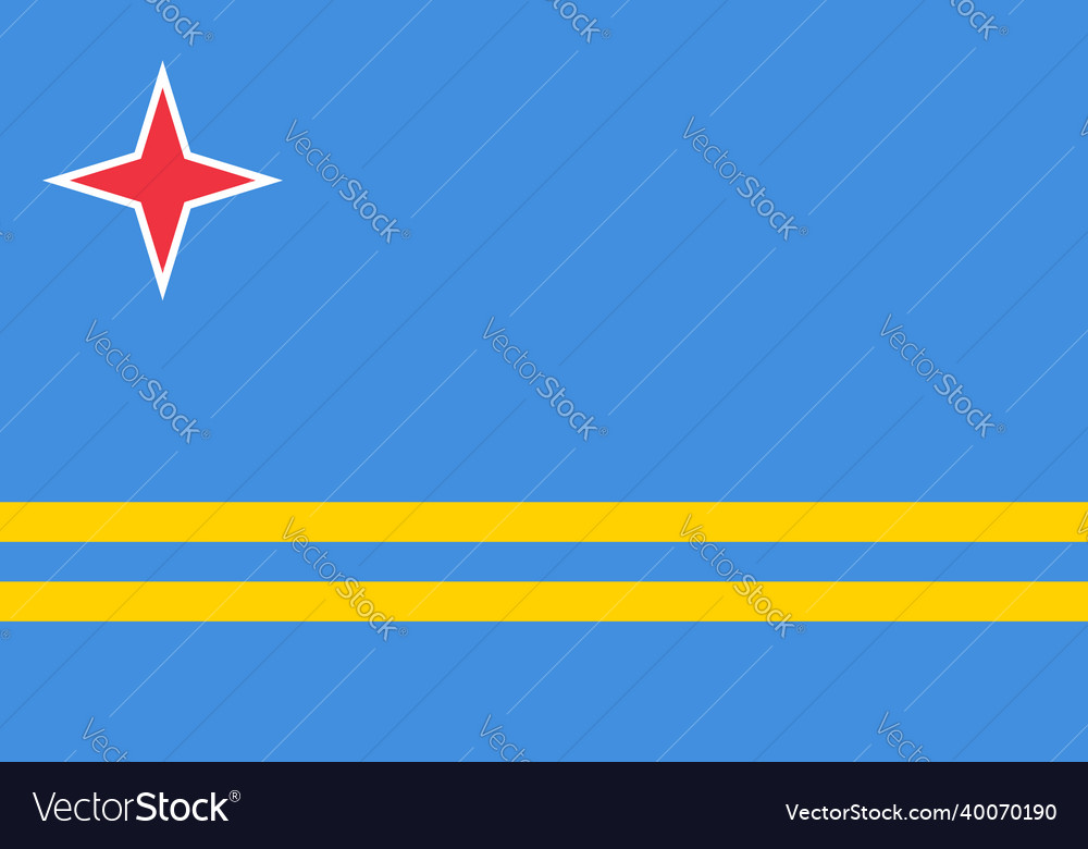 Flag of aruba is an island country Royalty Free Vector Image