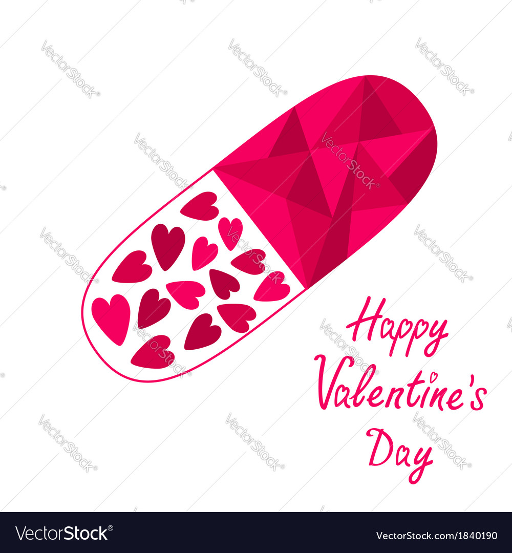 medical pill with hearts