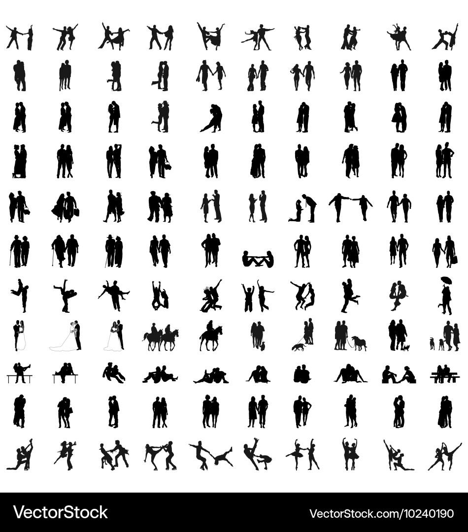 Silhouettes couples Royalty Free Vector Image - VectorStock