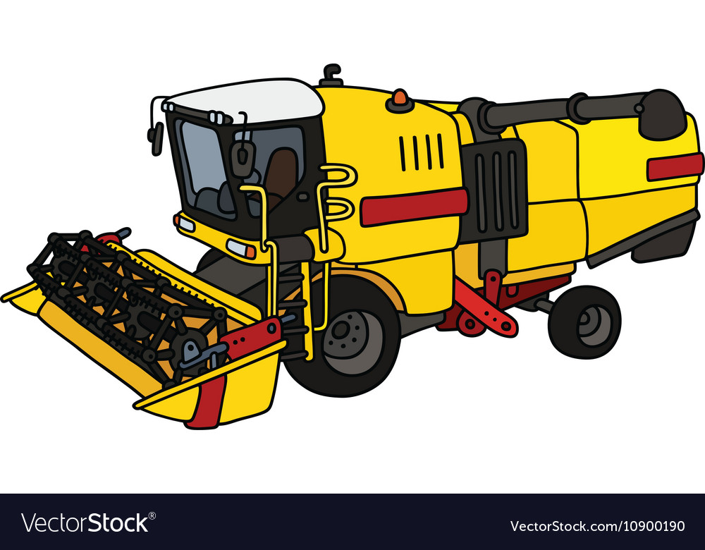 Yellow and red harvester Royalty Free Vector Image