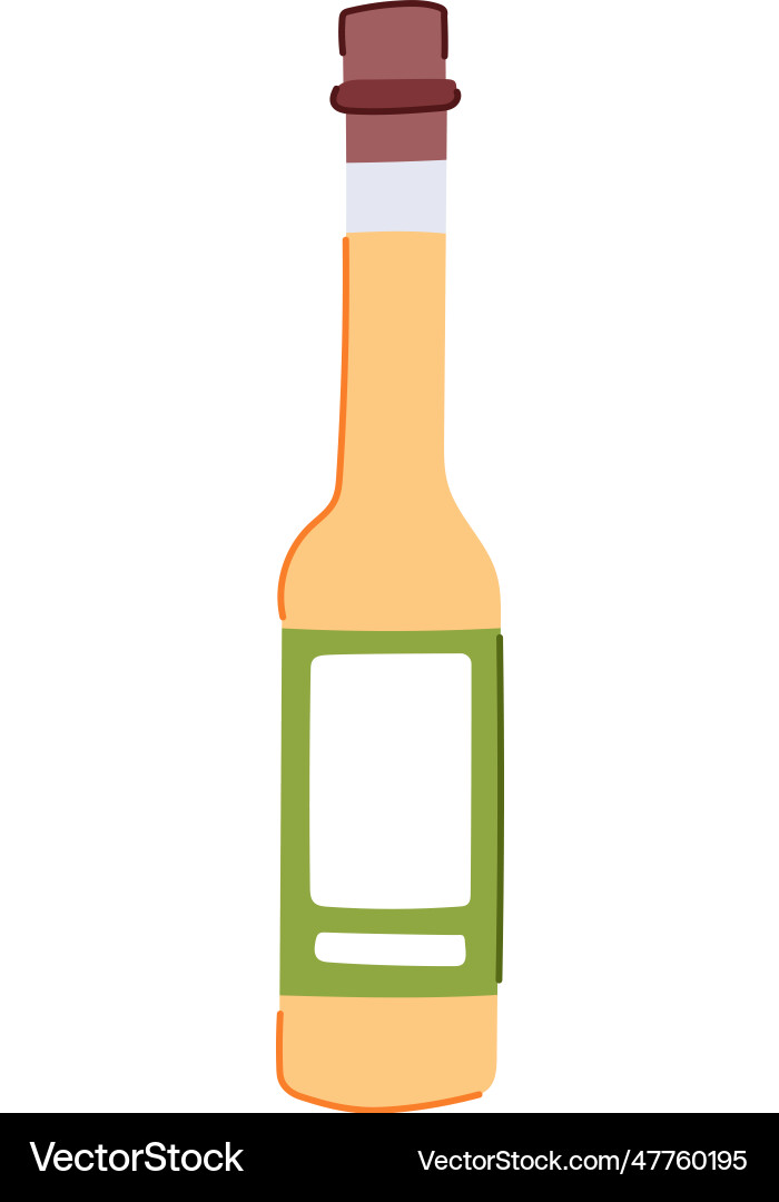 Bottle vinegar organic cartoon Royalty Free Vector Image