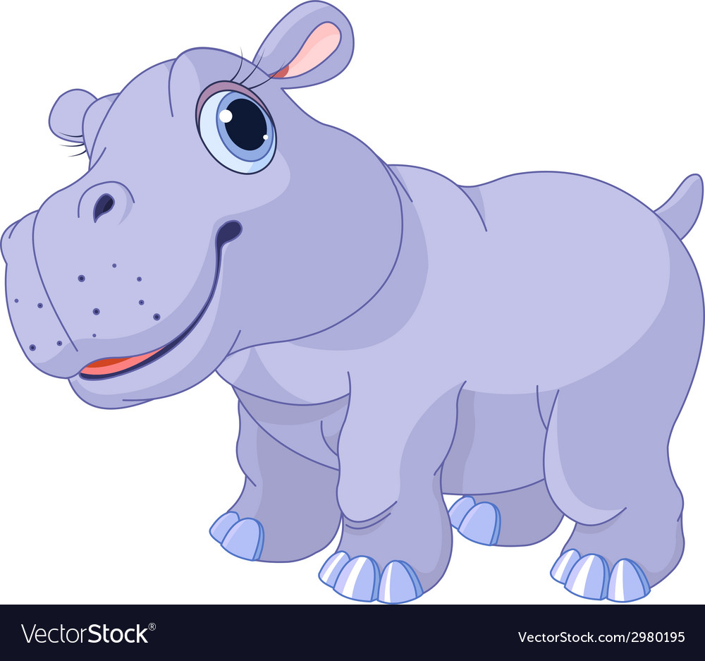 Cute hippo Royalty Free Vector Image - VectorStock